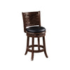 Kim 24 Inch Counter Stool Solid Wood Bonded Leather Espresso Black By Casagear Home BM274335