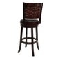 Kim 29 Inch Swivel Bar Stool Solid Wood Bonded Leather Espresso Black By Casagear Home BM274336