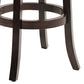 Kim 29 Inch Swivel Bar Stool Solid Wood Bonded Leather Espresso Black By Casagear Home BM274336