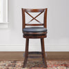 Gia Swivel Counter Stool | 24" | Faux Leather | Brown