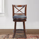 Gia Swivel Counter Stool | 24" | Faux Leather | Brown