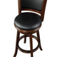Pio 34 Inch Extra Tall Swivel Bar Stool Wood Faux Leather Espresso Brown By Casagear Home BM274342