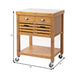 36 Inch Bamboo Kitchen Cart Island 2 Drawers Stainless Steel Top Brown By Casagear Home BM274344