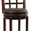 Sabi 29 inch Swivel Counter Stool Solid Wood Faux Leather Brown Black