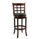 Sabi 29 inch Swivel Counter Stool, Solid Wood, Faux Leather, Brown, Black
