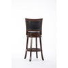 Sabi 29 inch Swivel Counter Stool, Solid Wood, Faux Leather, Brown, Black By Casagear Home