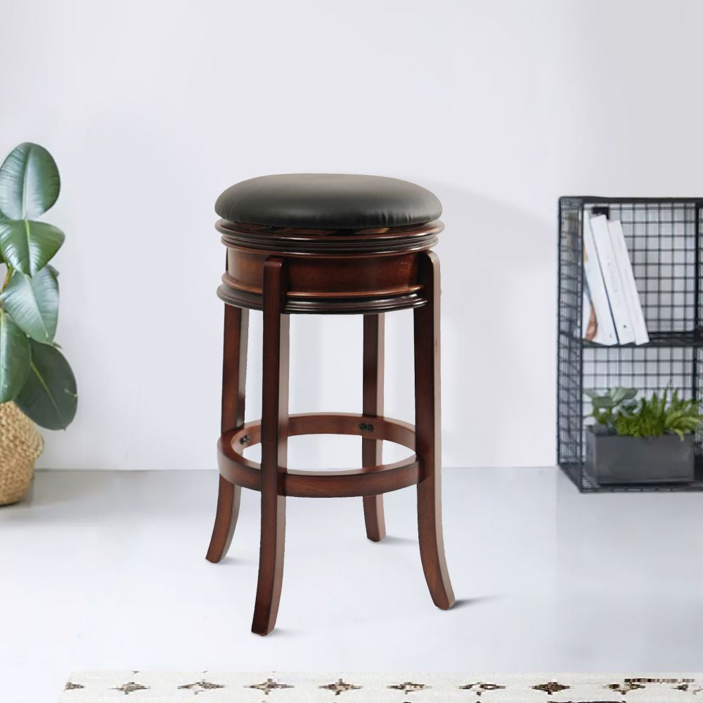 Sabi Swivel Counter Stool | 29" | Faux Leather | Brown