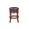 Sabi 24 inch Swivel Counter Stool Solid Wood Faux Leather Brown Black