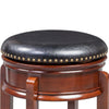 Sabi 24 inch Swivel Counter Stool Solid Wood Faux Leather Brown Black