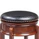 Sabi 24 inch Swivel Counter Stool Solid Wood Faux Leather Brown Black