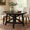 Liu 54 - 72 Inch Round Dining Table, Acacia Wood, Extendable, Dark Brown