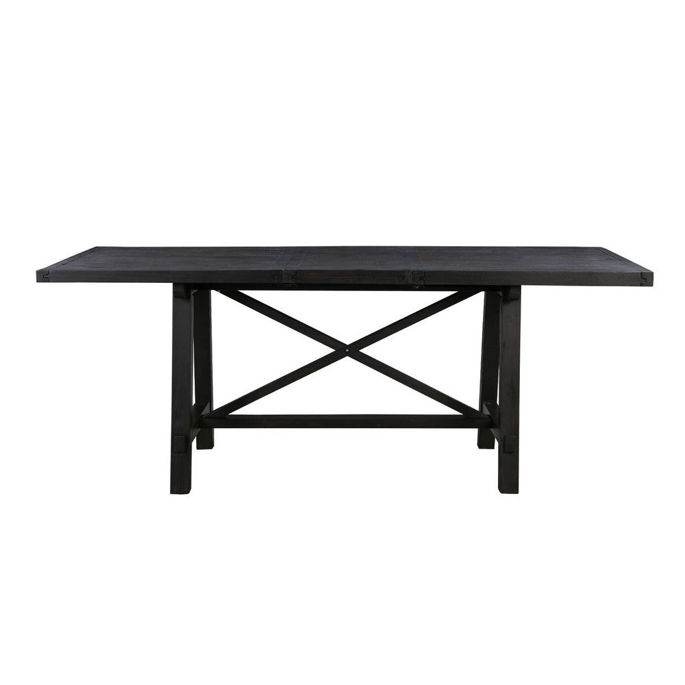Liu 76 - 96 Inch Dining Table Acacia Wood Extendable Exposed Bolt Brown BM274452