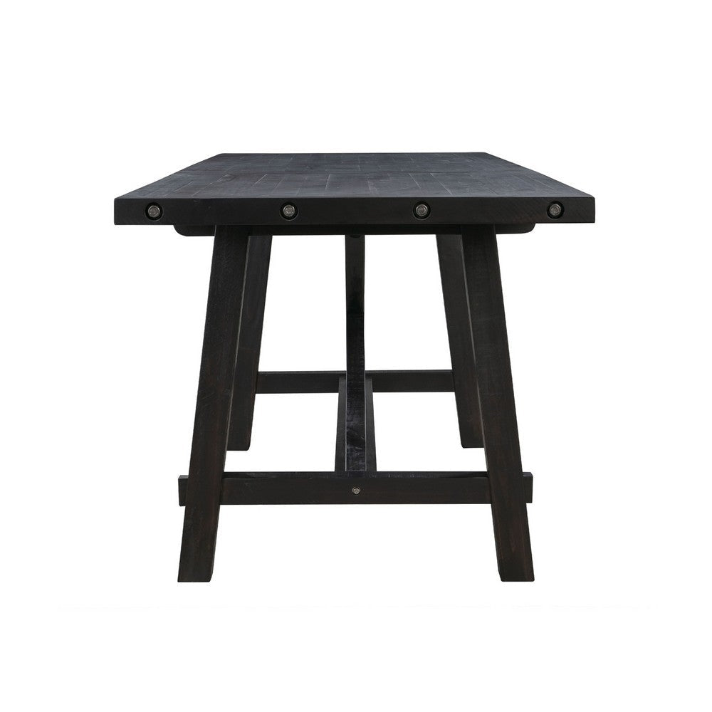 Liu 76 - 96 Inch Dining Table Acacia Wood Extendable Exposed Bolt Brown BM274452
