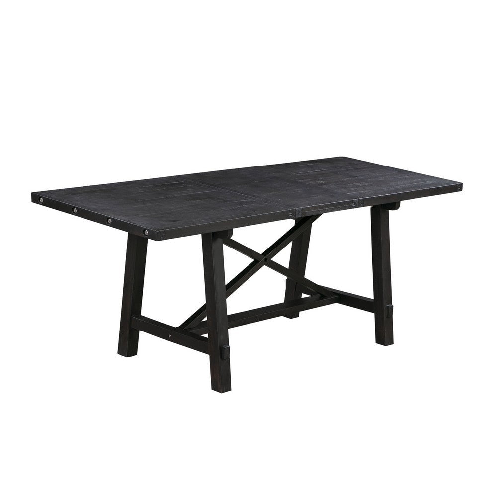 Liu 76 - 96 Inch Dining Table, Acacia Wood, Extendable, Exposed Bolt, Brown