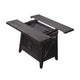 Liu 58 Inch Counter Height Table, Acacia, 2 Cabinets, Exposed Bolts, Brown