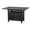 Liu 58 Inch Counter Height Table, Acacia, 2 Cabinets, Exposed Bolts, Brown