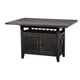 Liu 58 Inch Counter Height Table, Acacia, 2 Cabinets, Exposed Bolts, Brown