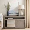 Jose 54 Inch Wood TV Entertainment Center Console, 2 Cabinets, Light Gray