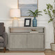 Jose 54 Inch Wood TV Entertainment Center Console, 2 Cabinets, Light Gray