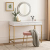 Desk Console Table | 47" | Metal Frame | White & Gold