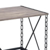 48 Inch Console Desk Table Metal Chain Base Oak Brown Black BM274614