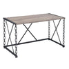 48 Inch Console Desk Table, Metal Chain Base, Oak Brown, Black