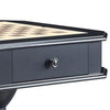 Susy 28 Inch Wood Reversible Board Game Table with Pedestal Stand, Black