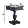 Susy 28 Inch Wood Reversible Board Game Table with Pedestal Stand, Black