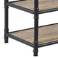 Vida 41 Inch Industrial Shoe Rack, Bench Seat, Wood Shelves, Black, Brown By Casagear Home