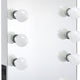 24 Inch Modern Lighted Mirror 2 Power Outlets 12 Bulb Sockets White BM274649