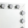 Zaff 32 Inch Modern Glam Lighted Mirror 12 Sockets Faux Diamonds Silver BM274650