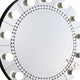Rose 32 Inch Round Lighted Mirror 11 Bulb Sockets Faux Diamonds Silver BM274652
