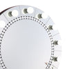 Rose 32 Inch Round Lighted Mirror 11 Bulb Sockets Faux Diamonds Silver BM274652