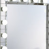 32 Inch Square Lighted Wall Mirror 12 Bulb Sockets Mirrored Frame Silver BM274654
