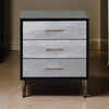 San Nightstand | 3 Drawer | Glam Style | Black & Gold