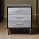 San Nightstand | 3 Drawer | Glam Style | Black & Gold