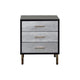 San 19 Inch Glamorous Style Nightstand 3 Drawers Black Silver Gold By Casagear Home BM274661