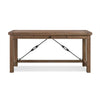 60 Inch Solid Wood Writing Desk with Drawer Metal Cross Bracers Brown By Casagear Home BM274753