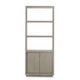 Jose 74 Inch Solid Wood Book Shelving Unit 2 Cabinets Plinth Light Gray BM274759