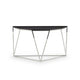 Cox 20 Inch Console Sideboard Table Smoke Glass Top Geometric Base Black BM274763