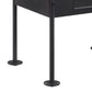 23 Inch Metal Nightstand Side Table Tempered Glass Industrial Dark Gray By Casagear Home BM275046