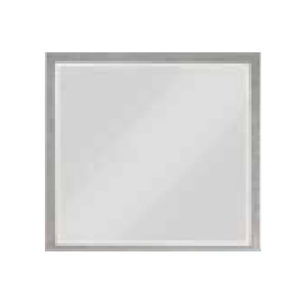 Jody 38 Inch Wall Mirror, Rectangular Wood Frame, Gray