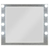 41 Inch Wall Mirror, Faux Crystals Inlay, 8 Bulb Sockets, Silver