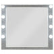 41 Inch Wall Mirror, Faux Crystals Inlay, 8 Bulb Sockets, Silver