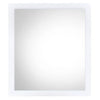 32 Inch Wall Mirror, Sleek Rectangular Portrait Wood Frame, White