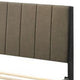 85 Inch Wood Queen Platform Bed Channel Tufting Taupe Brown Fabric BM275055