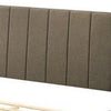 85 Inch Wood Queen Platform Bed Channel Tufting Taupe Brown Fabric BM275055