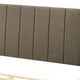 85 Inch Wood Queen Platform Bed Channel Tufting Taupe Brown Fabric BM275055