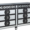 Koda 68 Inch 8 Drawer Wood Dresser Mirror Trim Sunburst Black Silver BM275057