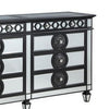 Koda 68 Inch 8 Drawer Wood Dresser Mirror Trim Sunburst Black Silver BM275057